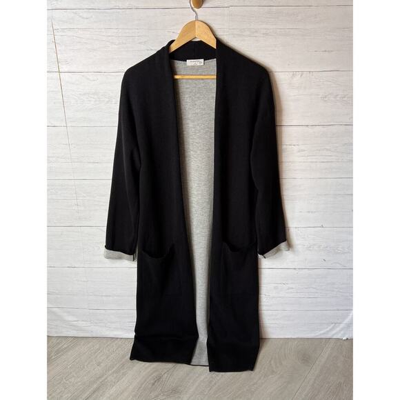 Aritzia Babaton Cardigan Womens Size Medium Black Lance Longline Open Duster - Picture 5 of 16